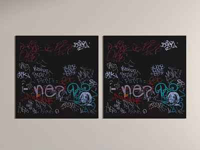 Modern pendant graffiti wall children graffiti painting wall painting outdoor wall painting 3d model
