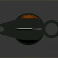 Sharp Combat Knife With Long Metal Blade And Wooden Orange Stripe Handle