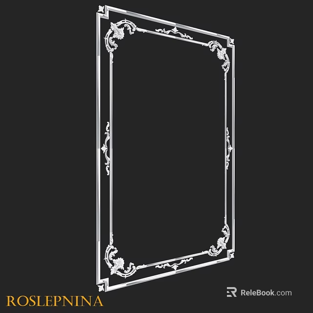 Ornate Decorative Component Frame With Intricate Carved Patterns And Elegant Edges 3d model 