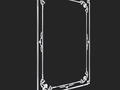 Ornate Decorative Component Frame With Intricate Carved Patterns And Elegant Edges 3d model