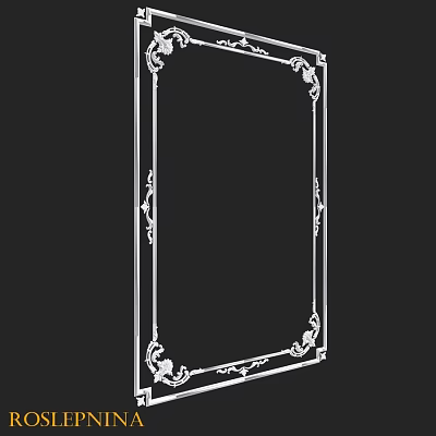 Ornate Decorative Component Frame With Intricate Carved Patterns And Elegant Edges 3d model