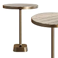 Modern Round Side Tables With Wooden Tops And Stable Metal Stands