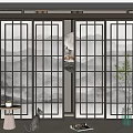 New Chinese-style sliding door 3d model