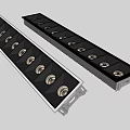 LED Grille Lights Black Long Strip Design With Multiple Round Bulbs For Commercial Indoor Lighting