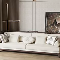 New Chinese-style double sofa 3d model