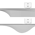 Modern Reception Desk With Sleek Curved Structure And Dual Computer Monitors 3d model
