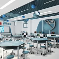 Chuangke Classroom Primary School Function Room Classroom 3d model