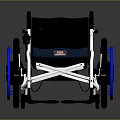 Modern Medical Device Wheelchair With Black And Blue Seat Silver Frame And Blue Wheels