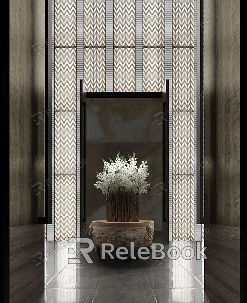 Chinese-style Water Tank Classical Water Tank Decorative Bars Flower bouquet Entrance Hall model