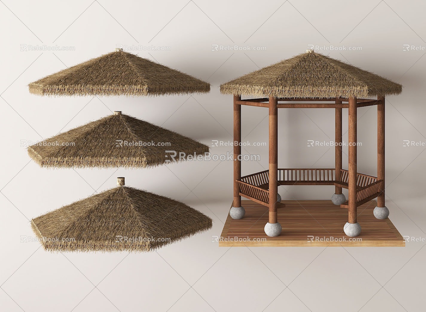 modern pavilion gazebo pavilion thatched pavilion 3d model