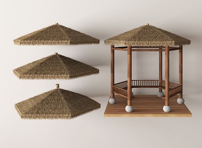 modern pavilion gazebo pavilion thatched pavilion 3d model