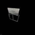 Modern Side Table with Marble Top and Black Metal Frame for Living Room Interior