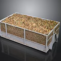 Mesh Sided Metal Storage Bin Filled With Dried Leaves And Debris