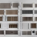 Modern Building Facade Featuring Various Textured Panels Grille Patterns And Material Options