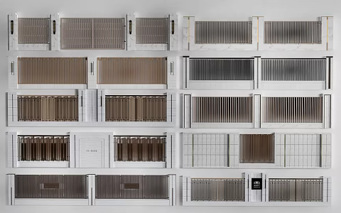 courtyard wall, courtyard door, courtyard wall, community wall 3d model