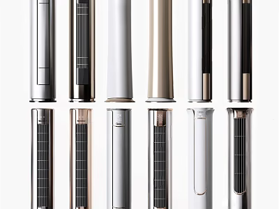 Modern Tower Air Conditioner Fans With Various Styles Different Colors And Sleek Designs 3d model