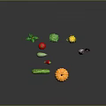 Colorful Fresh Vegetables Including Pumpkin Broccoli And Corn On Dark Background