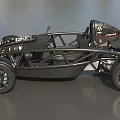 Open Frame Racing Car With Number 123 Single Seat And Black Sport Wheels