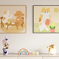 Children's Cartoon Decorative Painting Hanging Painting 3d model