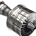 Aircraft engine decomposition animation aircraft engine aircraft engine cut plane engine structure turbine engine aircraft engine structure 3d model