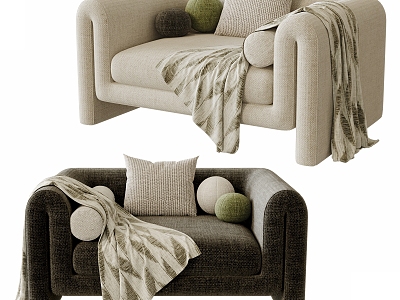 Single Sofa Casual Chair Fabric Sofa model