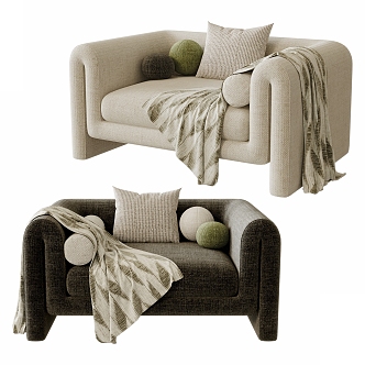 Single Sofa Casual Chair Fabric Sofa 3d model