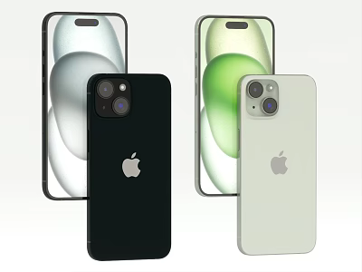 Apple iPhone Smartphones Featuring Black And Green Back Design With Camera Module 3d model