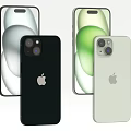 Apple iPhone Smartphones Featuring Black And Green Back Design With Camera Module 3d model