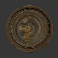 Architectural Rustic Metal Decorative Plate With Circular Shape And Rusty Patina Design