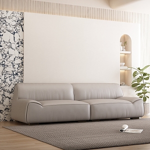 modern double sofa cream sofa 3d model