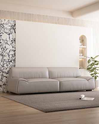 modern double sofa cream sofa 3d model