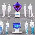 Illuminated SIGMA Activation Device with Human Figures Columns and Innovation Screen
