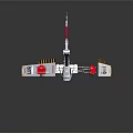Toy Model Airplane With Red White Black And Yellow Striped Design