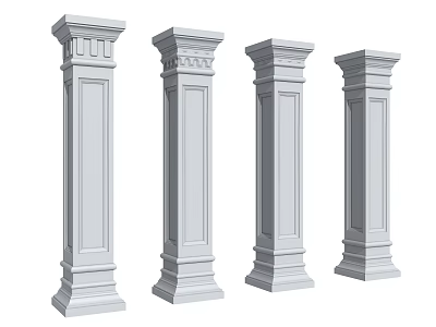 Classical Roman Columns Featuring Various Detailed Designs And Architectural Elements 3d model
