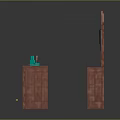 Pixel Art Bar Setup Featuring Wooden Counter Hanging Guns Green Bottles And Yellow Railings