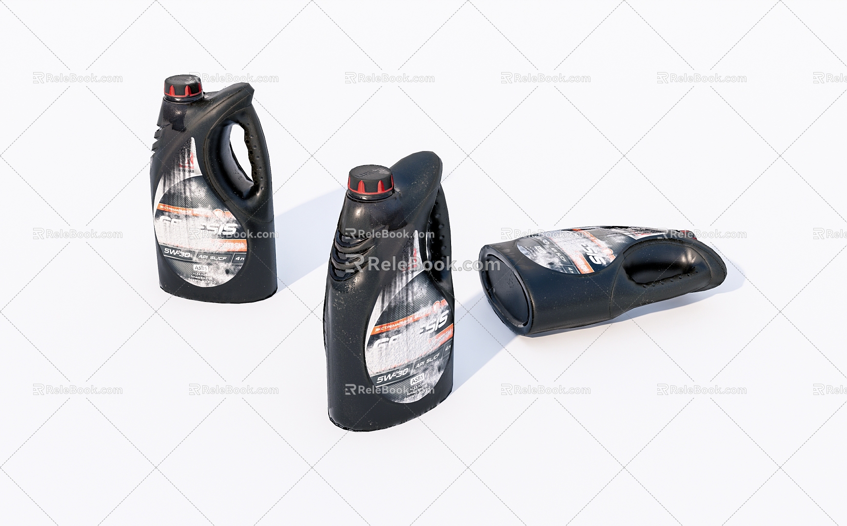 Modern old engine oil bottle 3d model