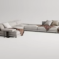 Modern corner sofa multiplayer sofa 3d model