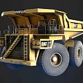 Caterpillar Yellow Heavy Duty Dump Truck with Large Wheels Ladder and Guard Rails
