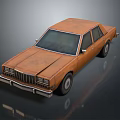 Vintage Orange Classic Sedan With Leather Finish And Front Grille Design