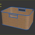 Orange Wicker Storage Basket With Handles For Home Organization Use 3d model