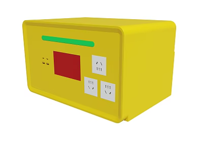 Yellow Electronic Device With Red Display Green Indicator And White Buttons 3d model