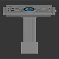 Futuristic Sci Fi Console With Blue Circular Display And Control Buttons