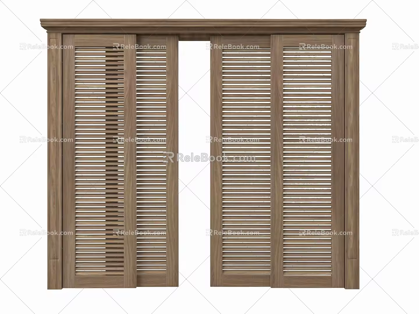 Log shutter sliding door 3d model