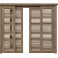 Log shutter sliding door 3d model