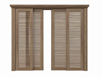 Log shutter sliding door 3d model