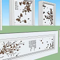 Artistic Feature Wall Interior Design With Floral Patterns Leaf Elements And Natural Tones
