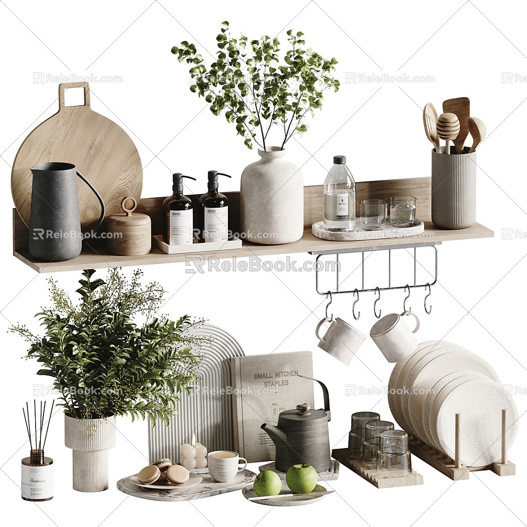 Kitchen Ornaments Kitchen Supplies Kitchenware Vase Seasoning Tableware 3d model