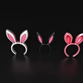 Cute Glowing Rabbit Ear Headbands Set Of Three Colors For Daily Use