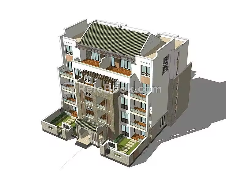 New Chinese-style Multi-storey Residence 3d model