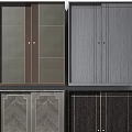 Modern Wardrobes With Various Designs Wooden Glass Door Panels In Gray And Dark Brown